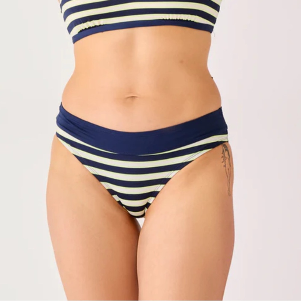 Carve Designs Stinson Bottom Navy Stripe Bikini Bottom